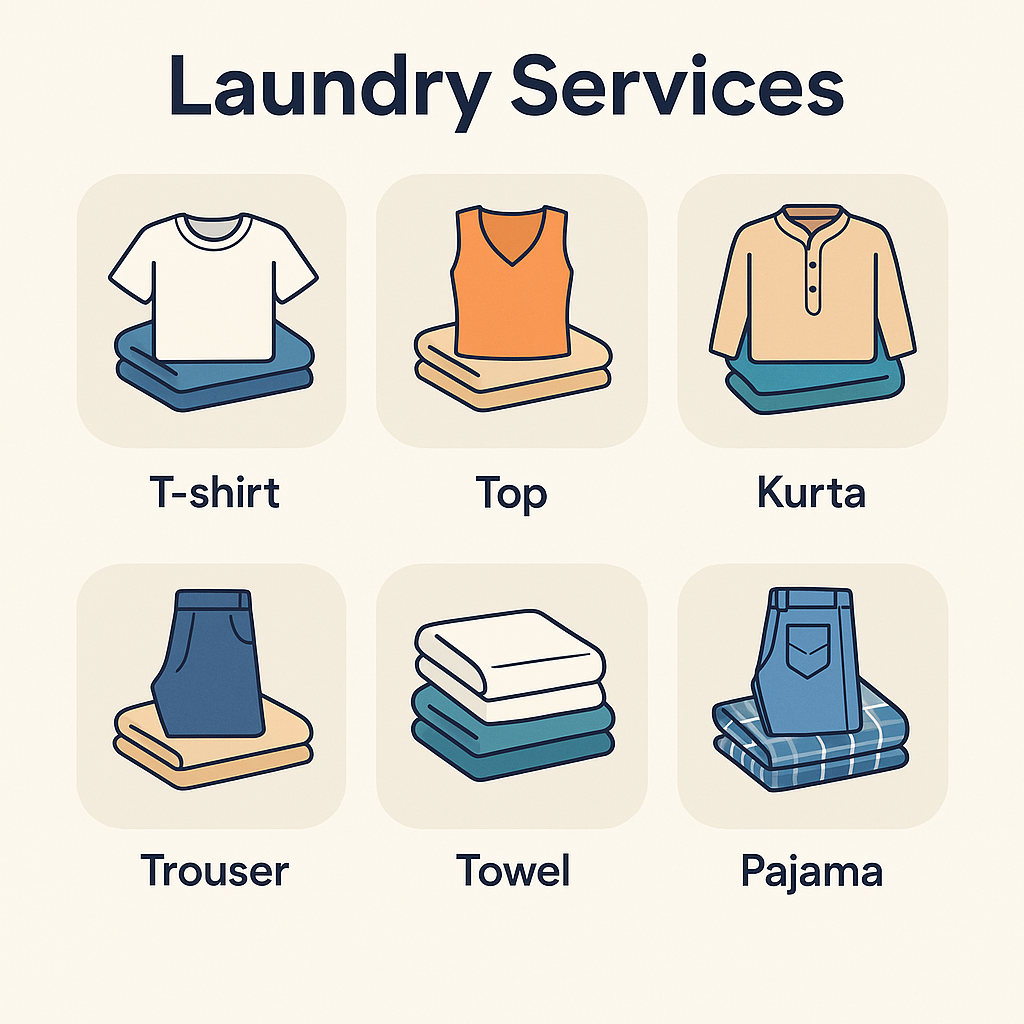 “Washing & Folding Service of (T-shirt,Top,,Kurta,Trouser,Towel,Jeans/payjama)– Doorstep Laundry Pickup”